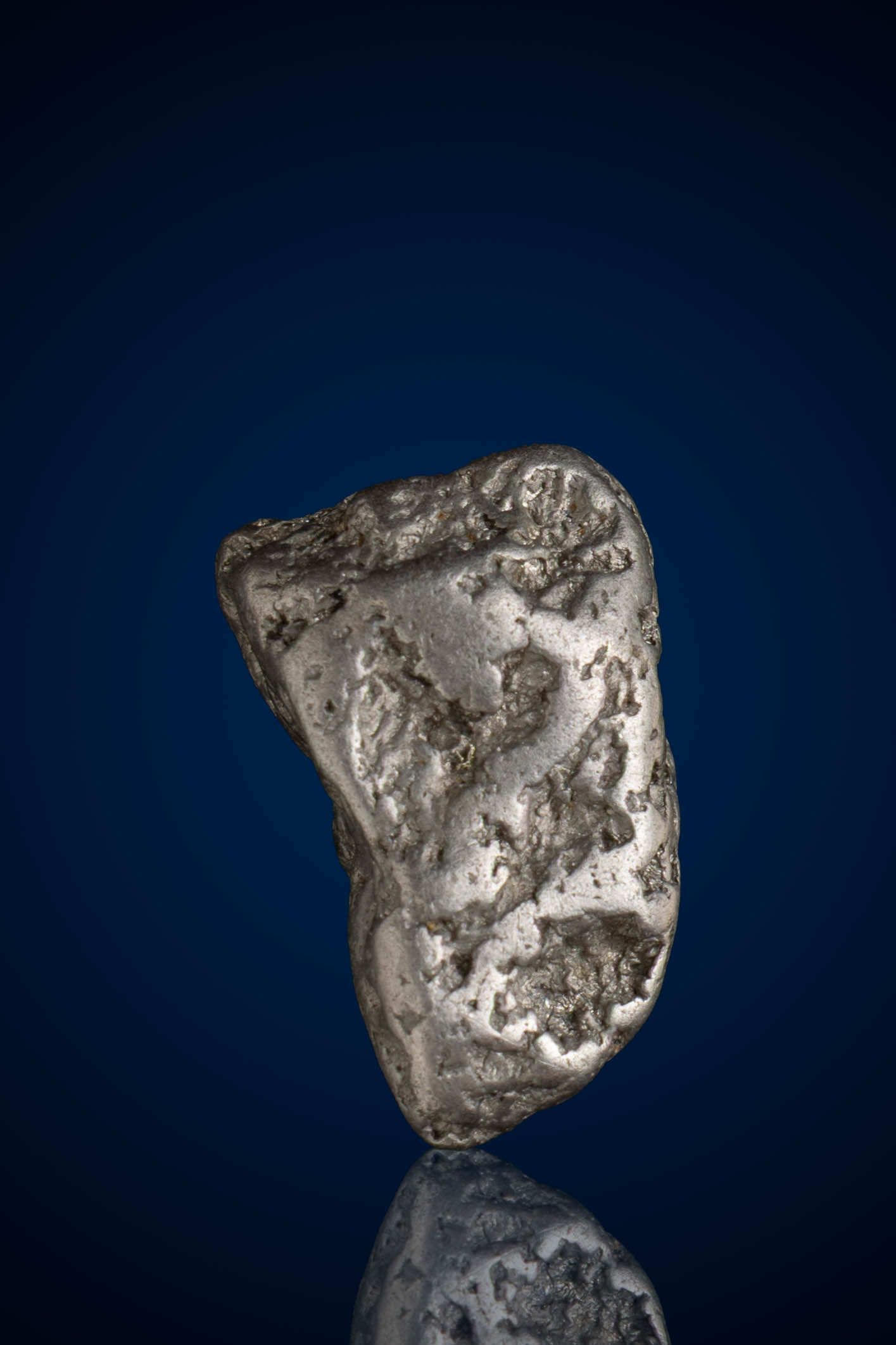 Cratered, Metallic Platinum Nugget - Russia - 22.30 grams (image for) Cratered, Metallic Platinum Nugget - Russia - 22.30 grams